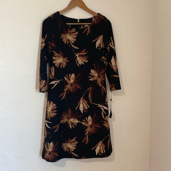 TOMMY HILFIGER Miranda Floral Dress Floral 3/4 Sleeve Crew Neck Stretch … - Picture 4 of 15